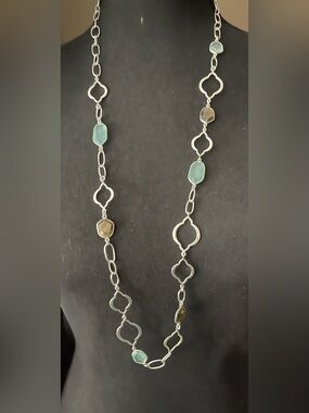 Arabesque Stella & Dot Link Silver Necklace - 2903